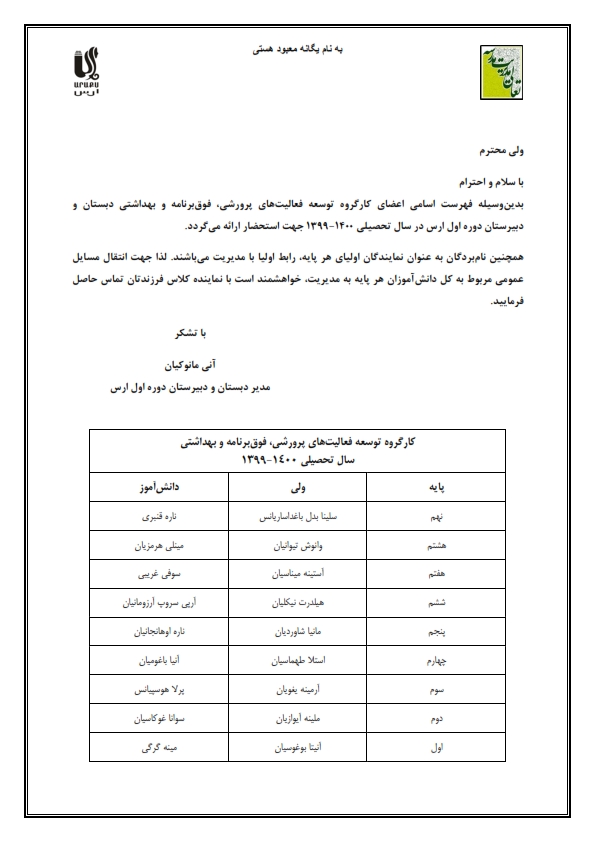 معرفی نمایندگان اولیا